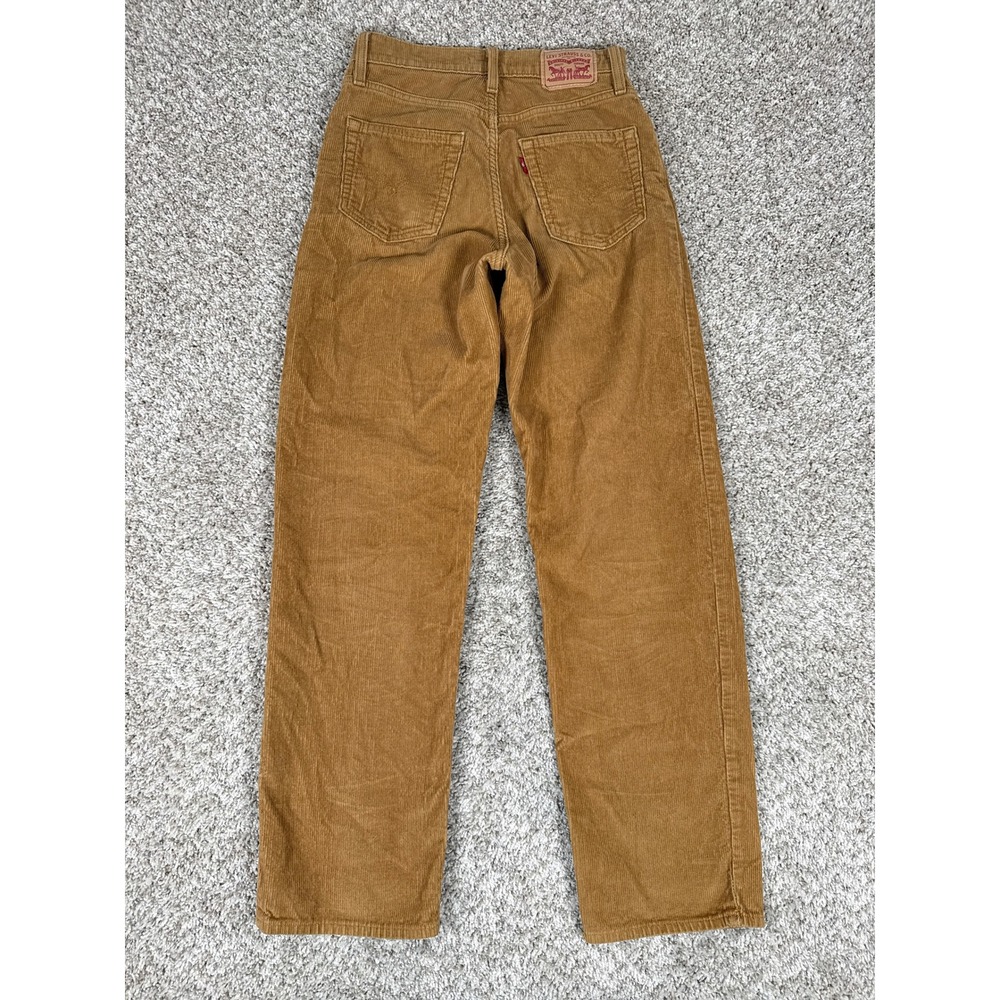 Levis Pants Womens 24 Brown 94 Baggy Corduroy High Rise Straight Leg Cords - Picture 2 of 11